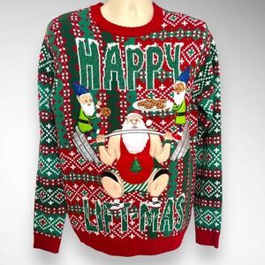 BLIZZARD BAY Men's Happy Liftmas Ugly Christmas Sweater Medium |‎ EUC